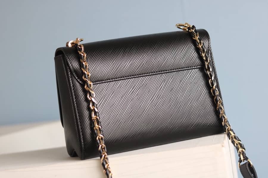 Louis Vuitton Twist MM Chain Leather Replica Bag Black M50282