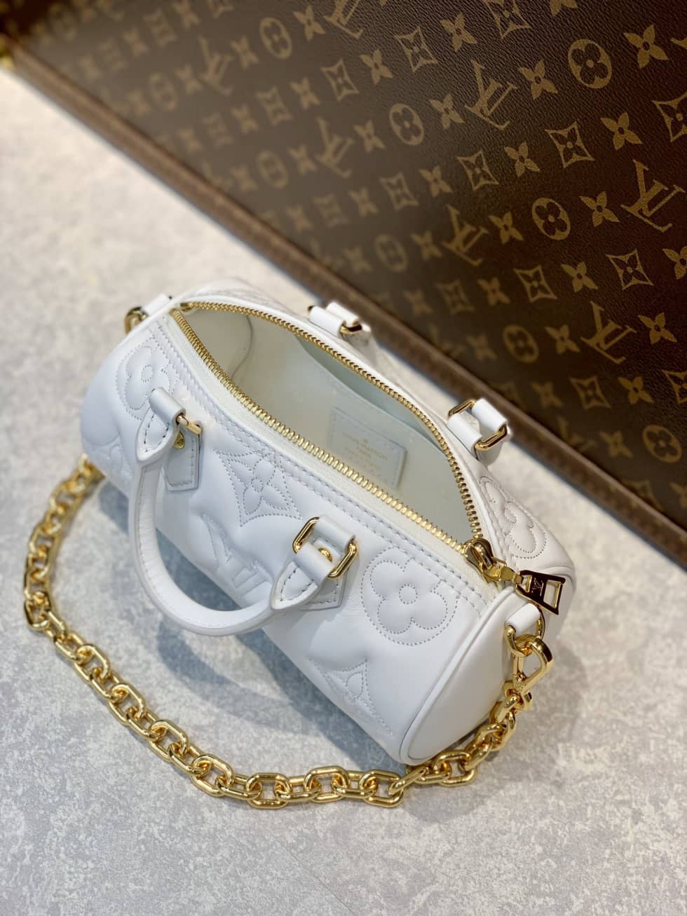 Louis Vuitton Papillon BB White M59826 Replica Shoulder Bag
