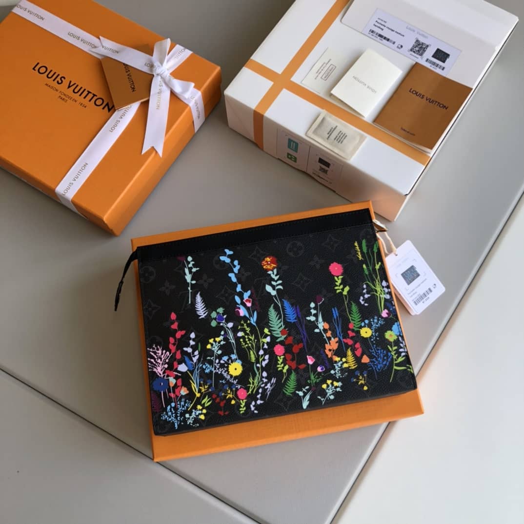 Louis Vuitton Monogram Eclipse Canvas Replica Pochette Voyage MM Black M61692