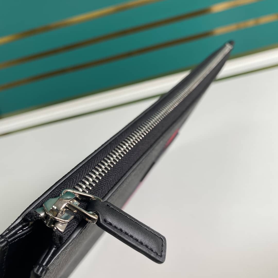 Gucci GG Supreme PVC Clutch Black Replica 433666