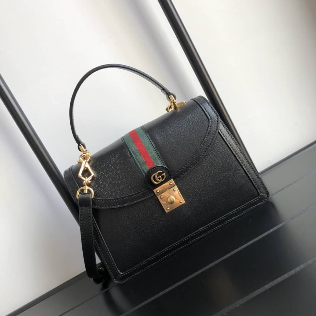 Gucci Ophidia Small Top Handle Bag Replica Black 651055