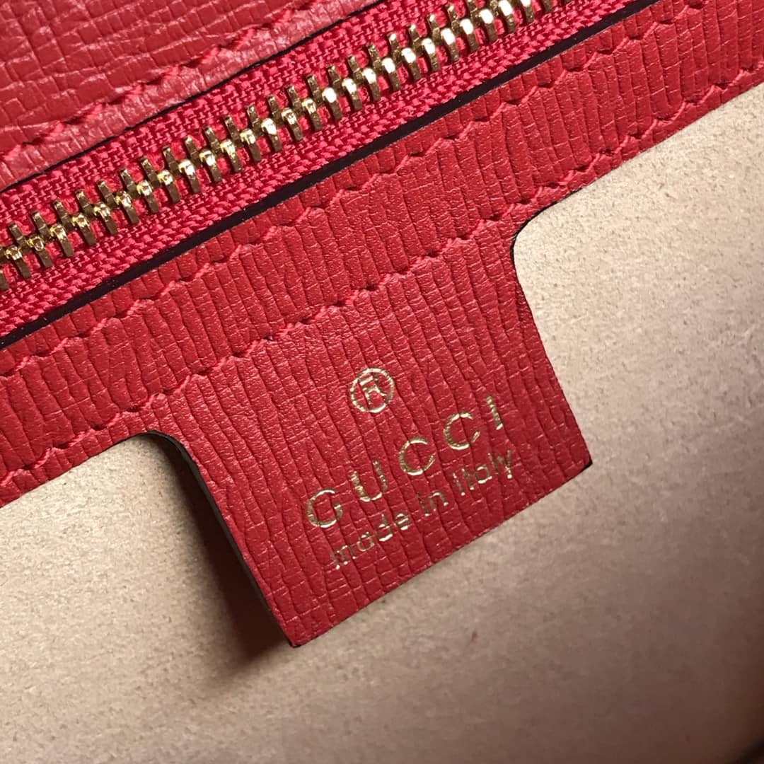 Gucci Sylvie Small Leather Shoulder Bag Replica Red 524405