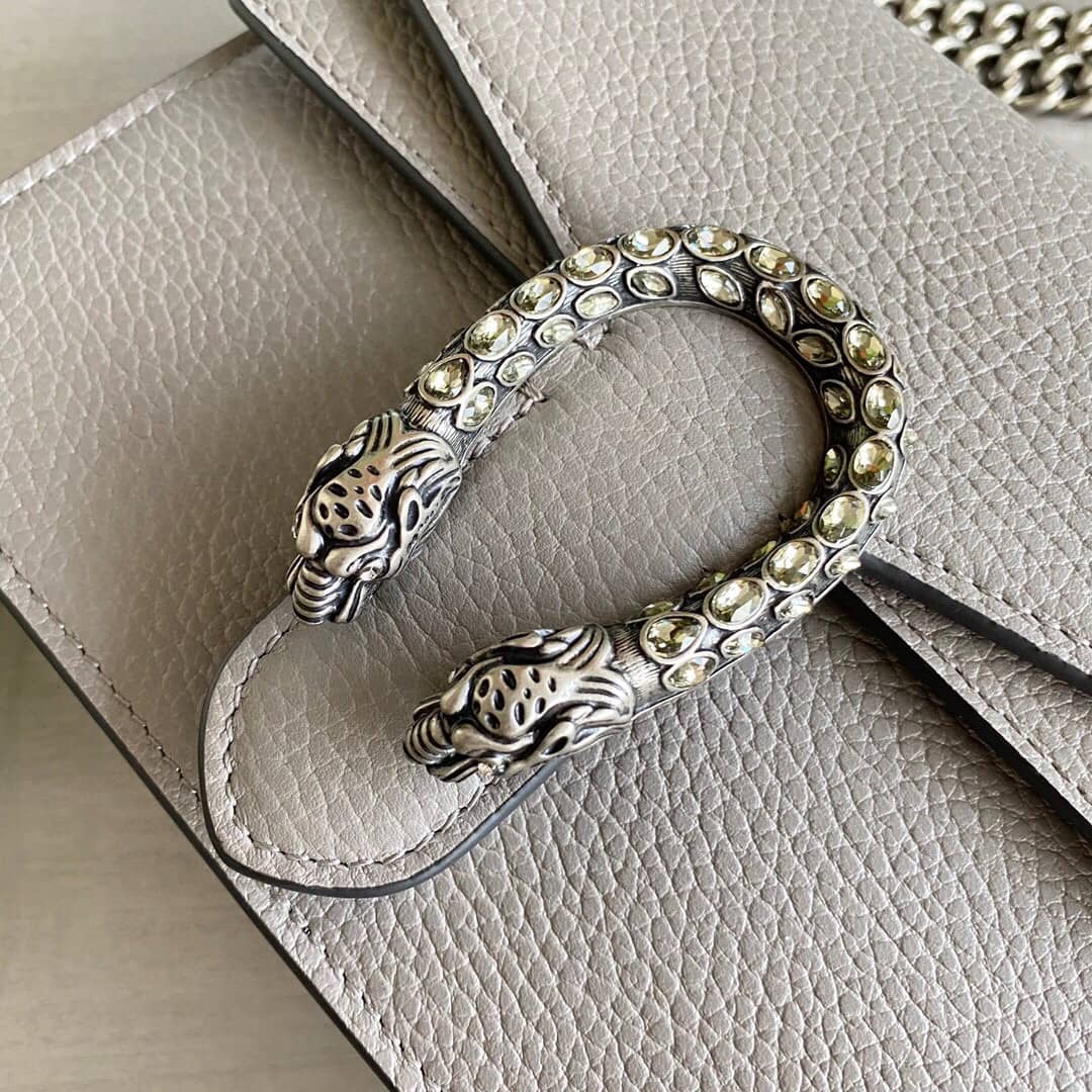 Gucci Dionysus Dupe GG Supreme Dionysus 2way Mini Chain Shoulder Bag Replica Gray 421970