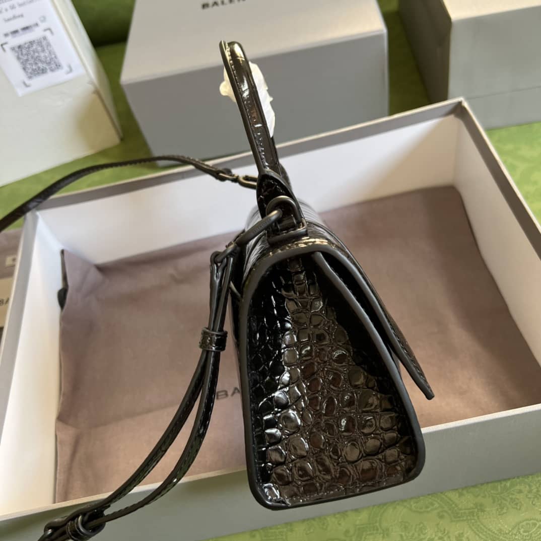 Balenciaga Hourglass Leather Top Handle Replica Bag