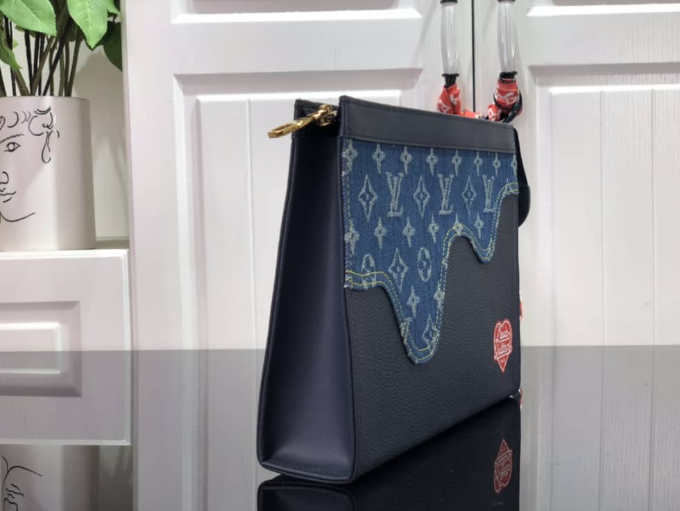 Louis Vuitton Pochette Dupe x Nigo Voyage MM Monogram Blue M45961