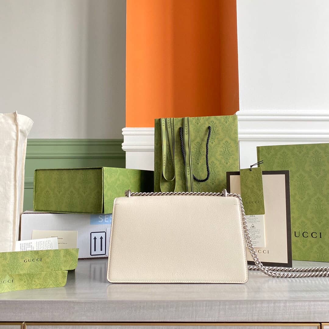 Gucci Dionysus Dupe GG Supreme Dionysus Chain Replica Shoulder Bag White 400249