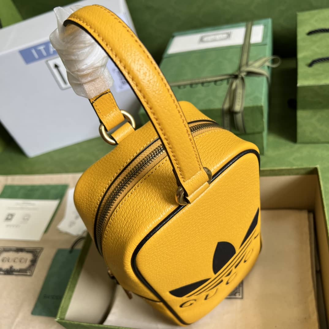 Gucci Adidas x Gucci Mini Top Handle Yellow 702387 Replica Clutch