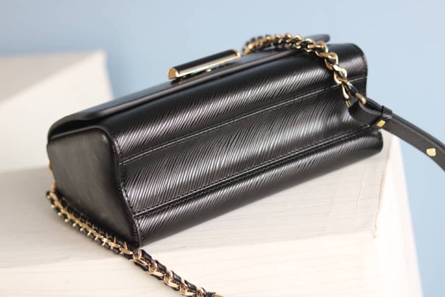 Louis Vuitton Twist MM Chain Leather Replica Bag Black M50282