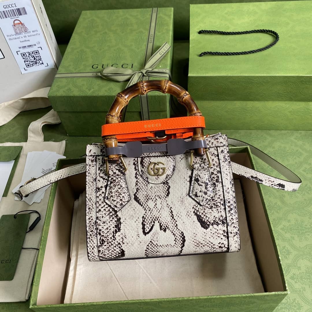 Gucci Diana Mini Bamboo Tote Bag Replica Gray 655661