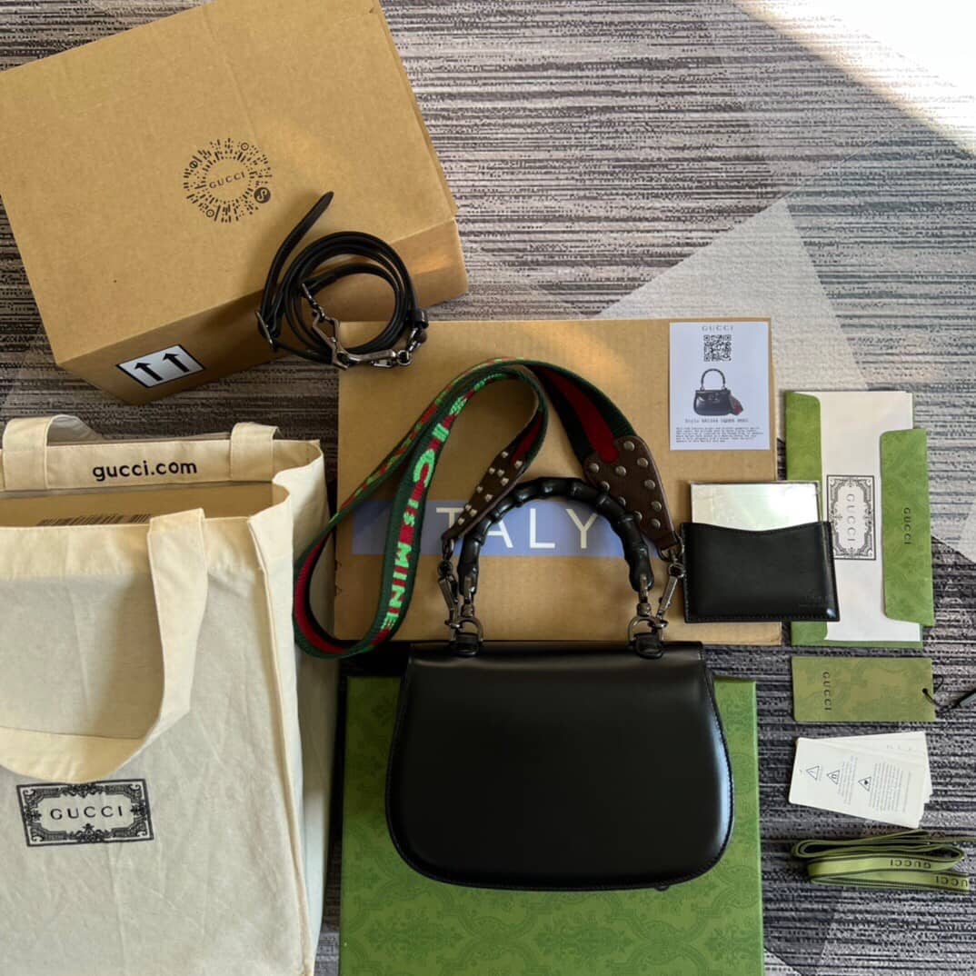 Gucci Bamboo 1947 Small Top Handle Bag 675797 Balck Replica