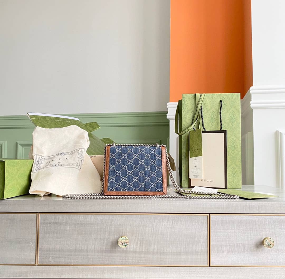 Gucci GG Supreme Dionysus 2way Mini Chain Shoulder Bag Replica Blue 421970