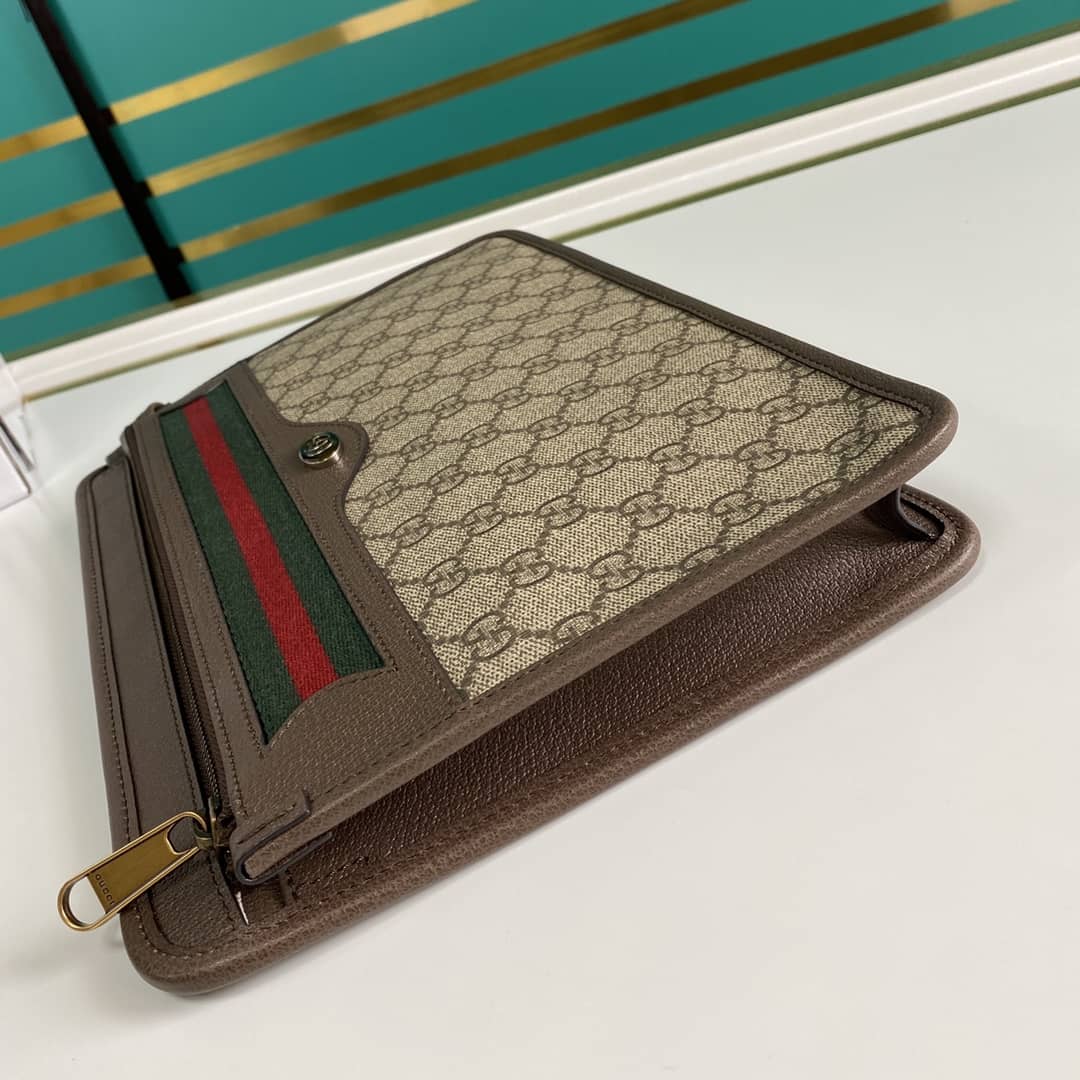 Gucci GG Supreme Ophidia Canvas Clutch Replica 597619