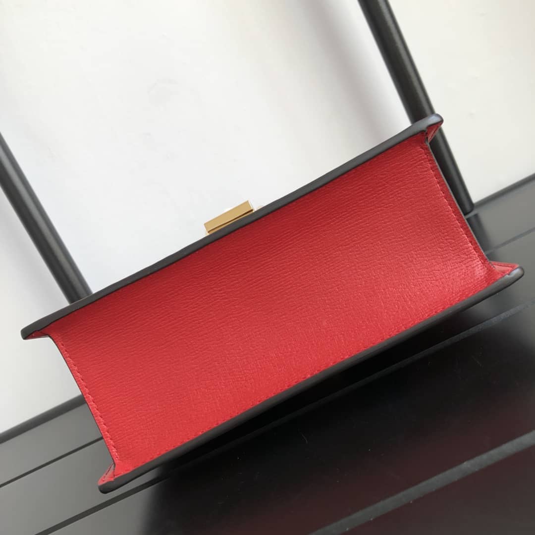 Gucci Sylvie Leather Mini Shoulder Bag Replica White Red 470270