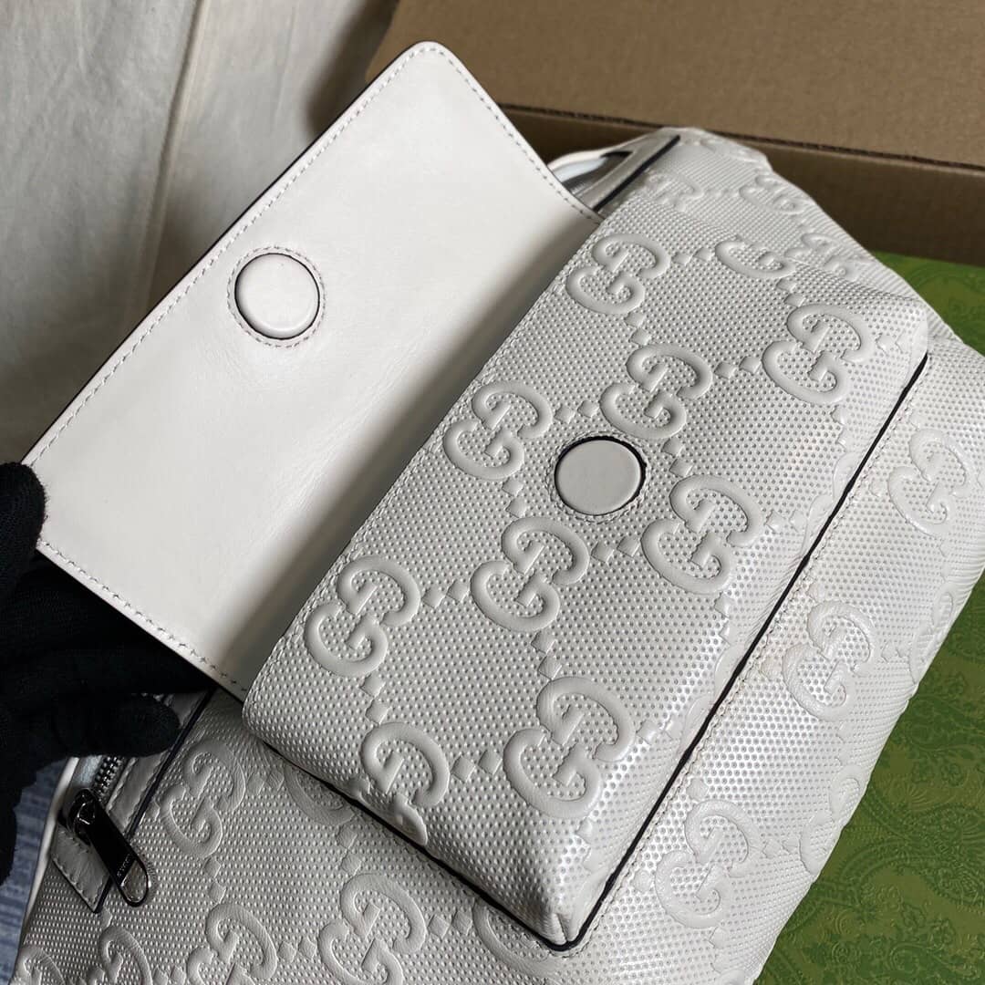 Gucci GG Embossed Belt Bag Replica White 645093
