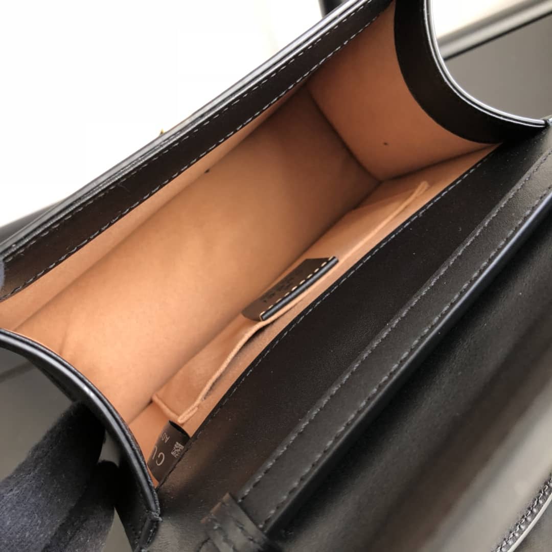 Gucci Sylvie Leather Mini Shoulder Bag Replica White Black 470270