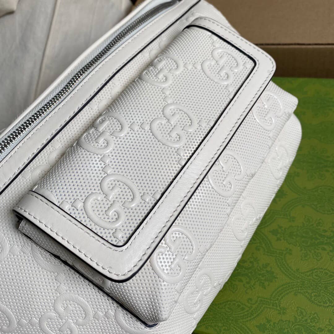 Gucci GG Embossed Belt Bag Replica White 645093