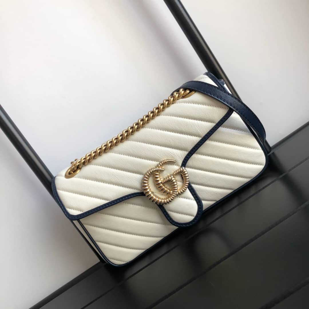 Gucci GG Marmont Matelasse Shoulder Bag Replica White 443497