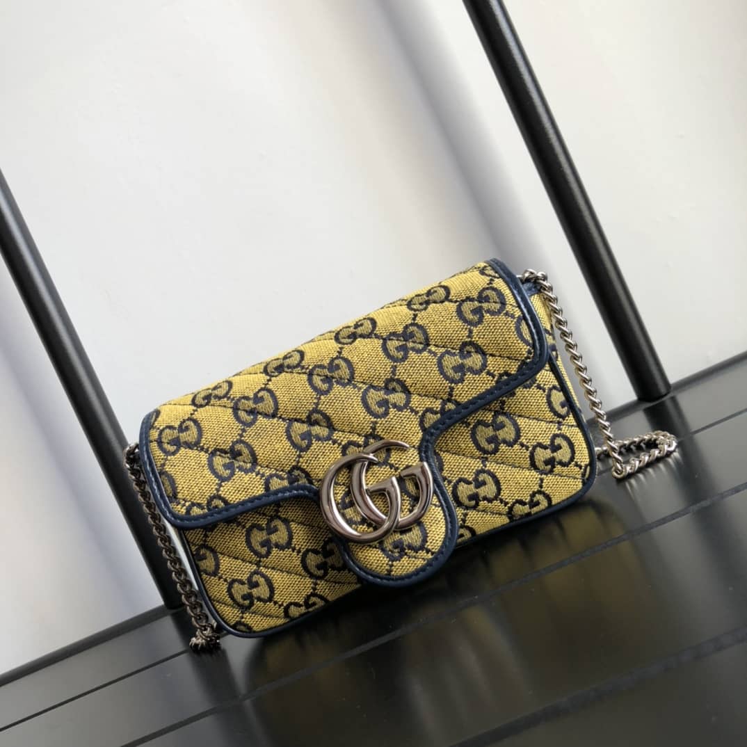 Gucci GG Marmont Matelasse Leather Mini Shoulder Bag Replica Yellow 476433