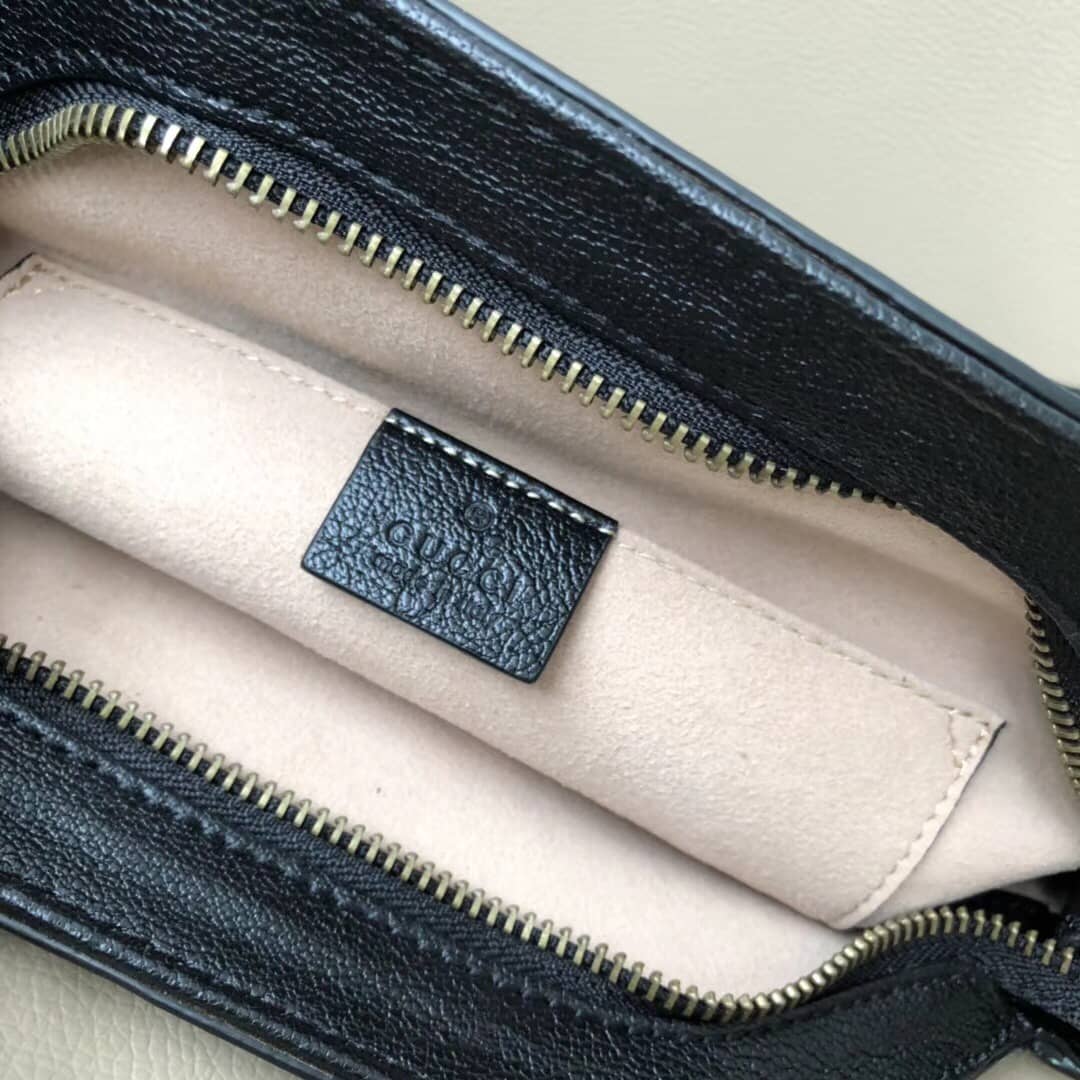 Gucci Belle Marmont Feline Small Crossbody Bag Replica Black 524620