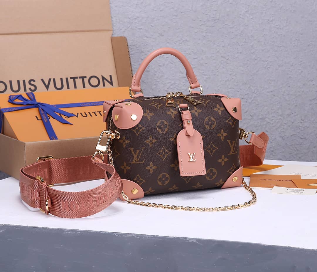 Louis Vuitton Petite Malle Souple Monogram Bag Replica Pink M45571