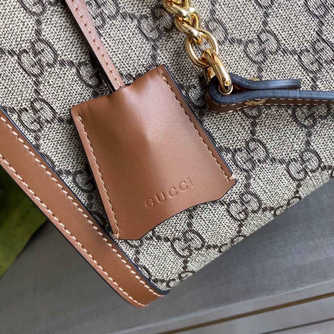 Gucci Padlock Medium GG Supreme Shoulder Bag Replica Gray Brown 479197