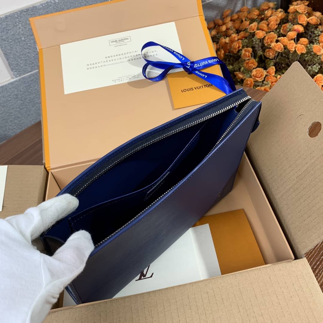 Louis Vuitton Replica Toiletry Pouch 26 Epi Leather Blue M41366