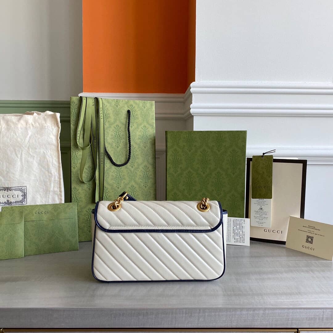 Gucci GG Marmont Matelasse Shoulder Bag Replica White 443497