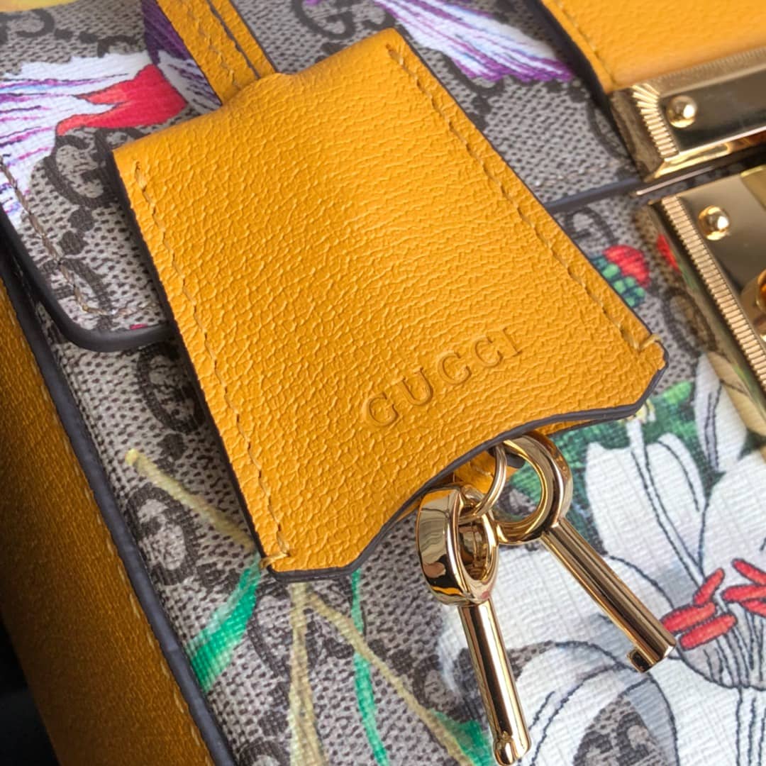 Gucci Padlock GG Small Bamboo Shoulder Bag Replica Yellow 603221