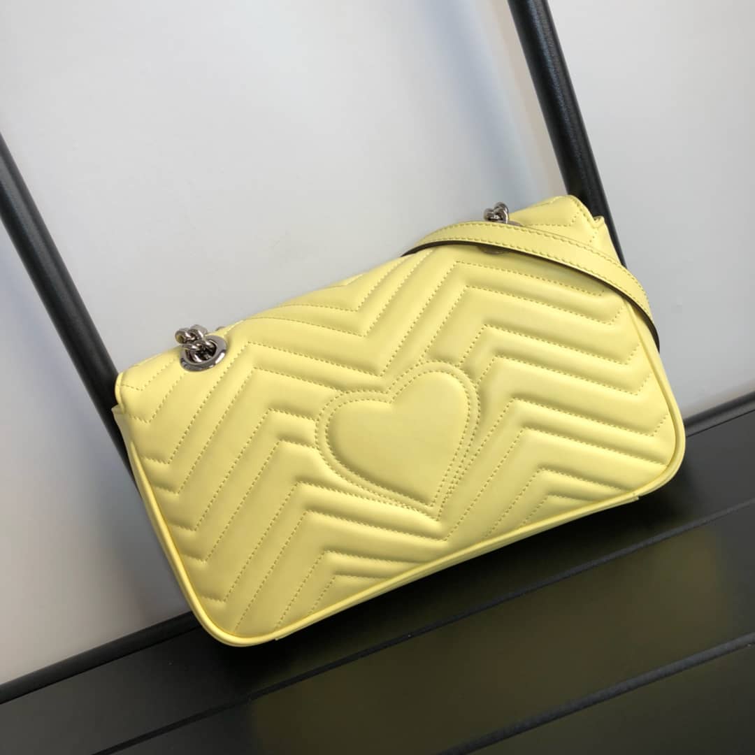 Gucci GG Marmont Matelasse Shoulder Bag Replica Yellow 443497
