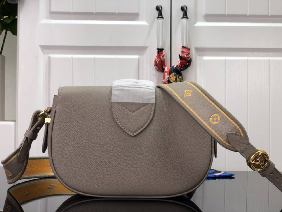 Louis Vuitton Pont 9 Soft MM Grained Calfskin Gery M58967 Replica Crossbody Bag