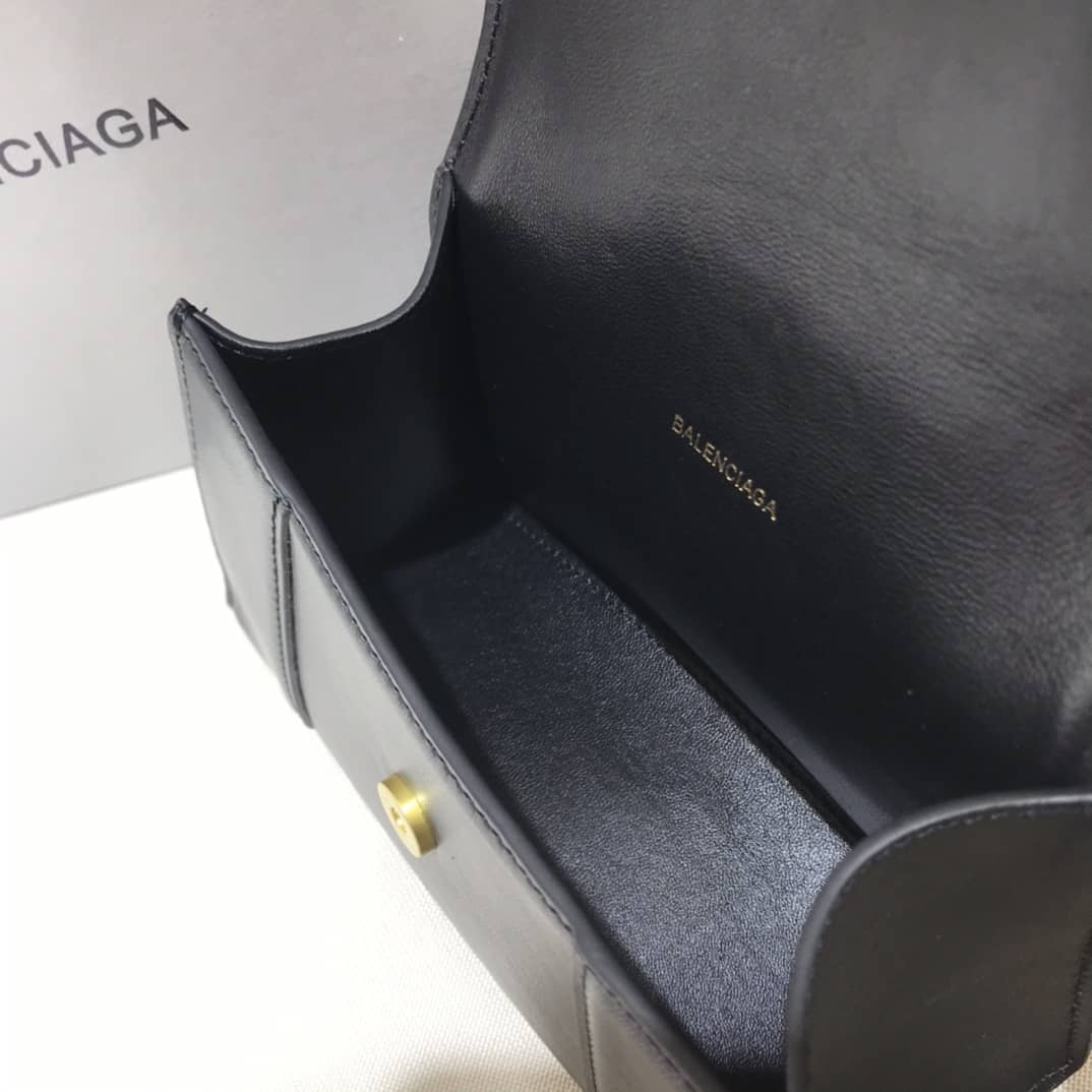 Balenciaga Hourglass Leather Top Handle Replica Bag