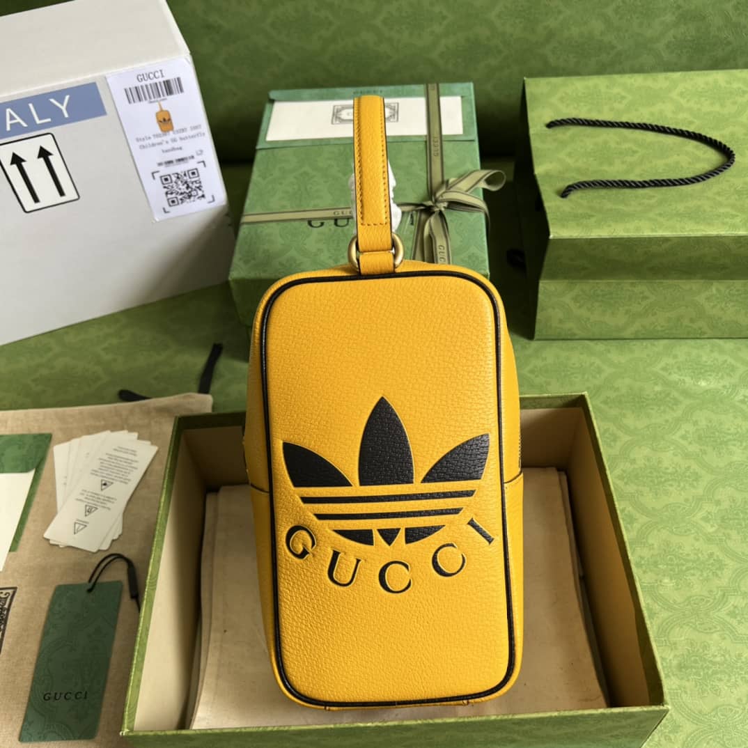 Gucci Adidas x Gucci Mini Top Handle Yellow 702387 Replica Clutch