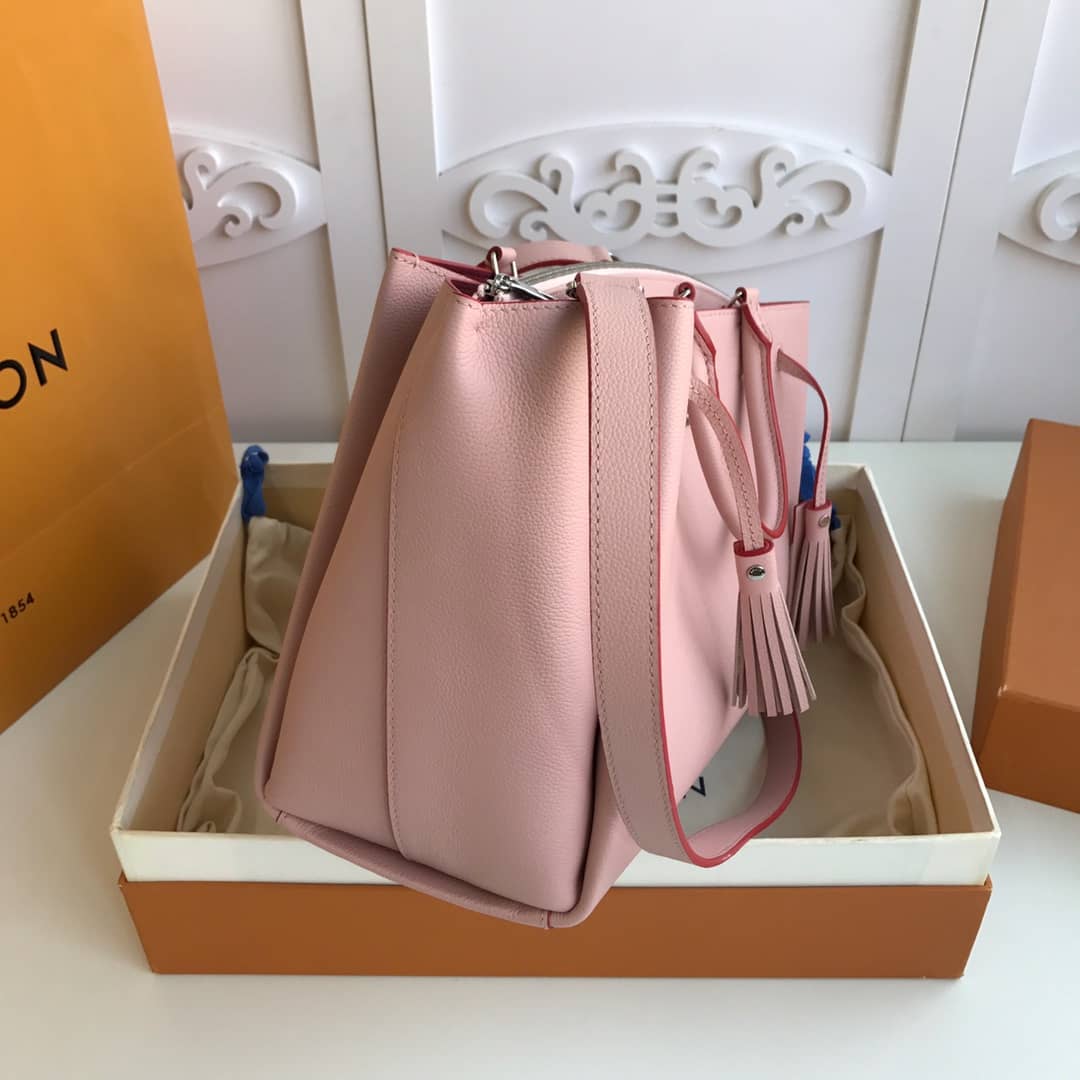 Louis Vuitton Lockmeto Tote Leather Tote Replica Pink M54569