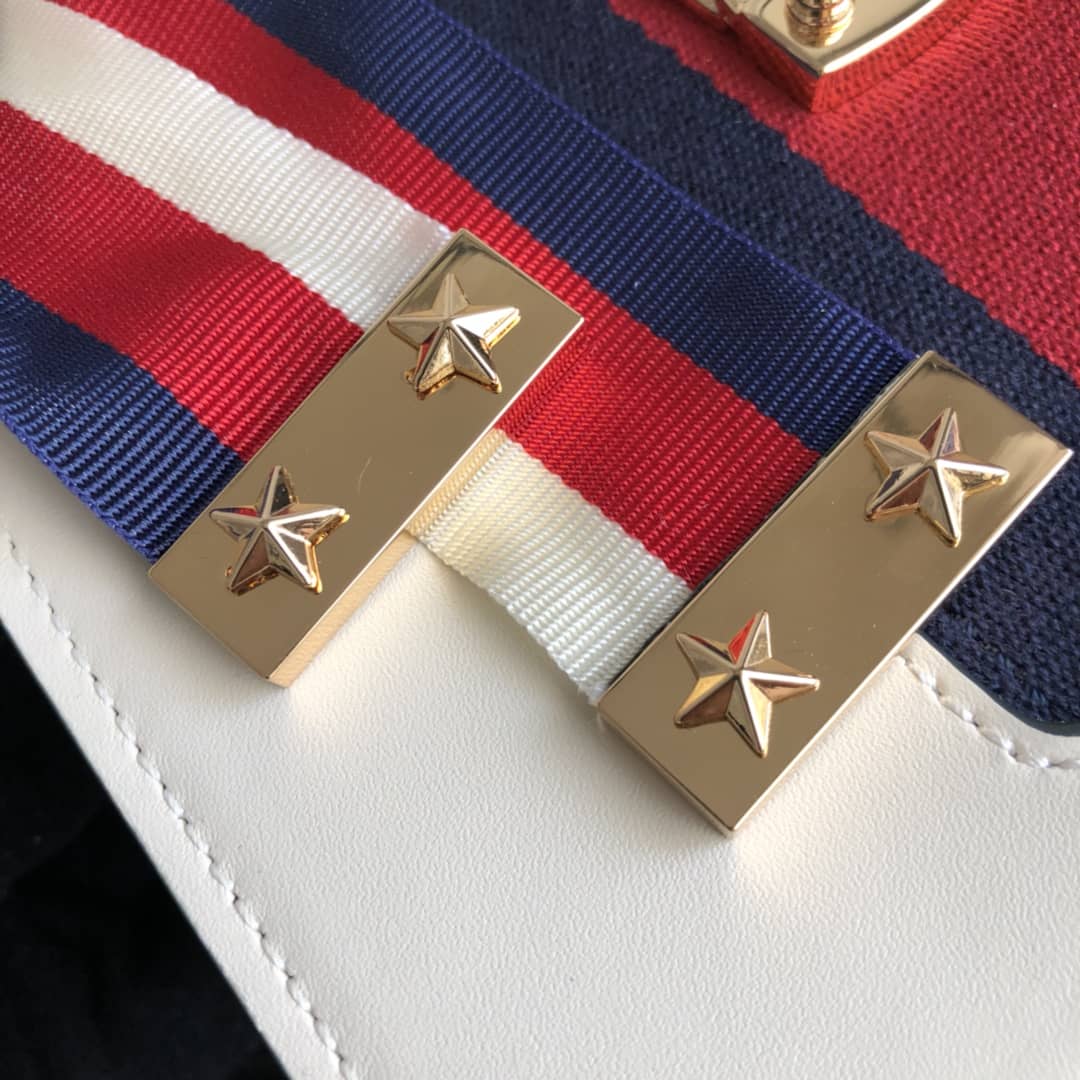 Gucci Sylvie Leather Mini Chain Shoulder Bag Replica White 431666