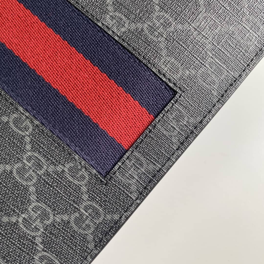 Gucci GG Supreme PVC Clutch Black Replica 433666