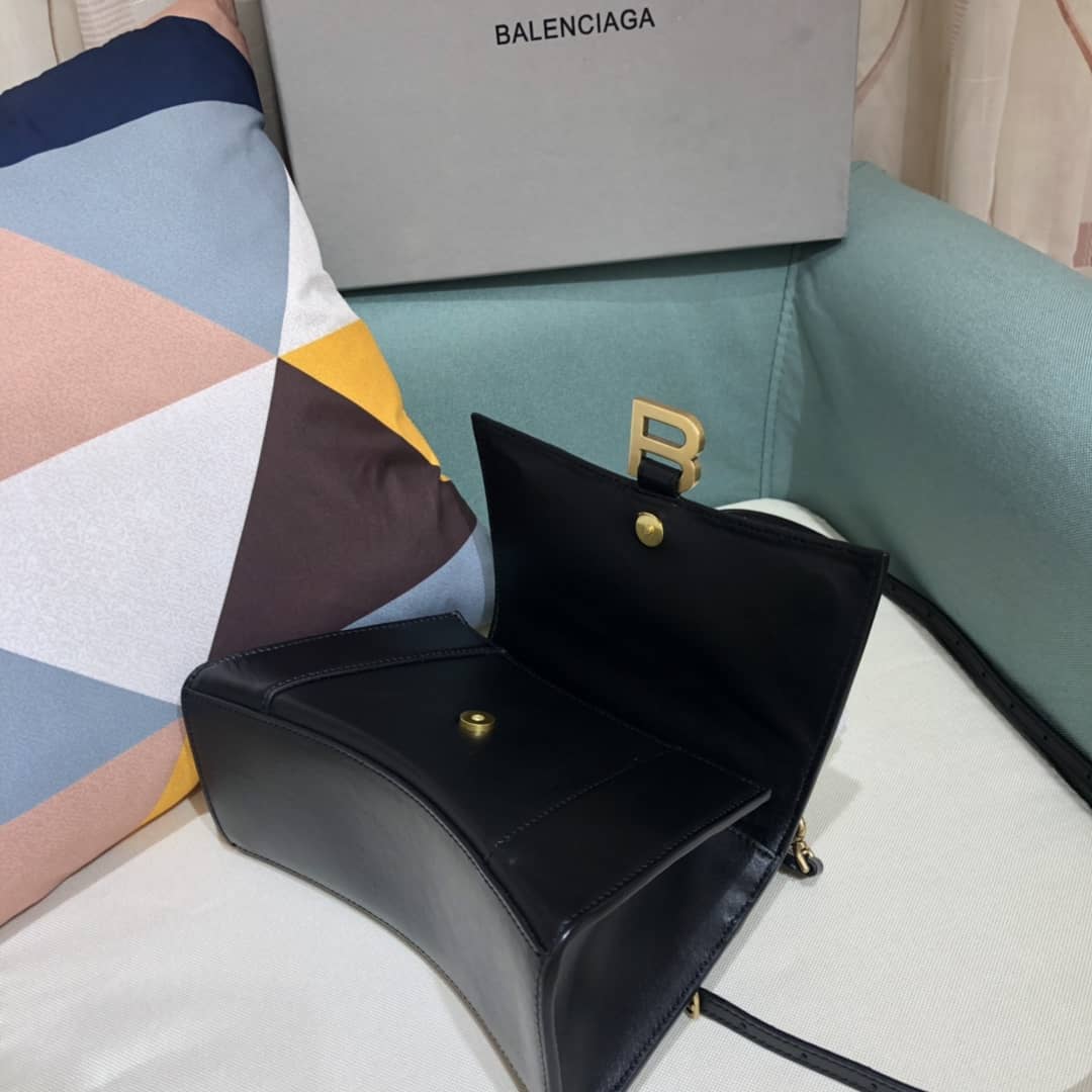 Balenciaga Hourglass Leather Top Handle Replica Bag