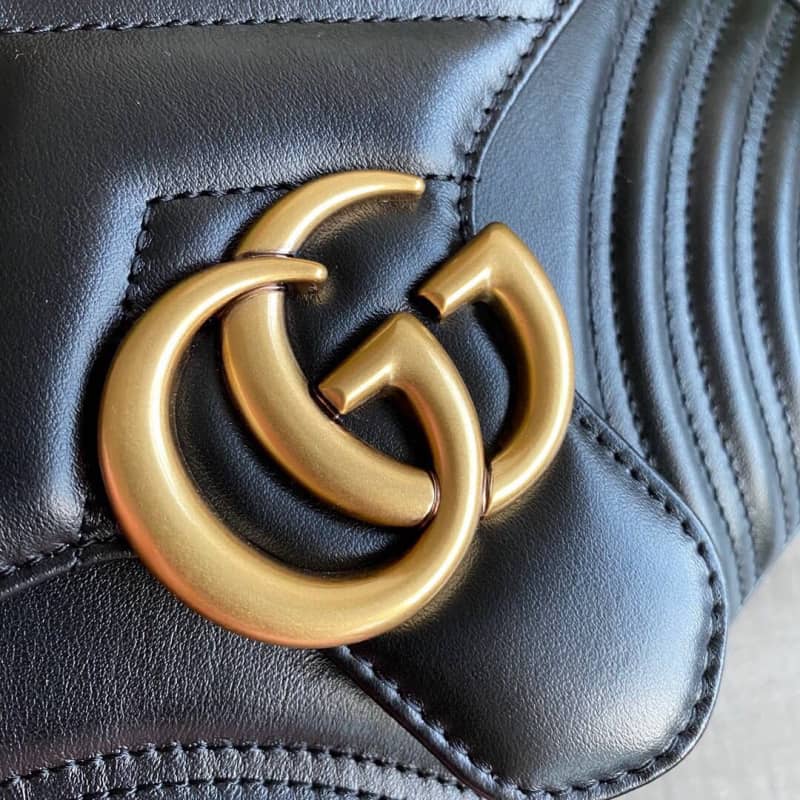 Gucci Marmont Dupe Mini GG Marmont Replica Bag Black 498100
