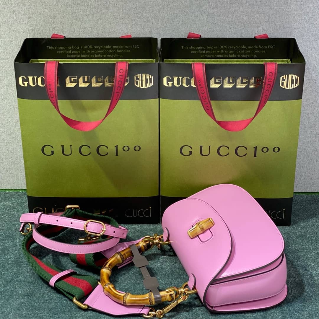 Gucci Bamboo 1947 Small Top Handle Bag 675797 Pink 675797 Replica