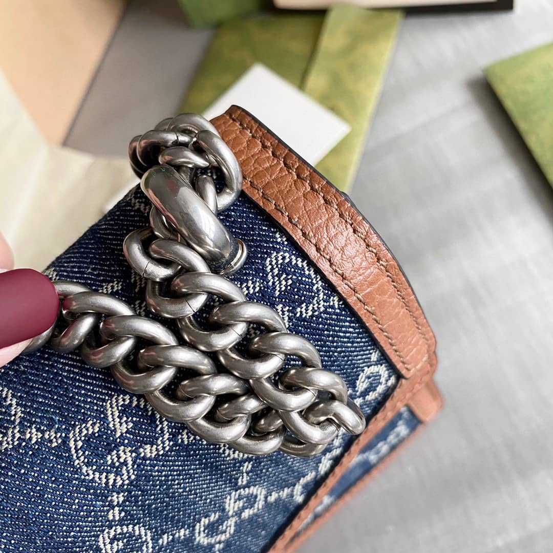 Gucci GG Supreme Dionysus 2way Mini Chain Shoulder Bag Replica Blue 421970