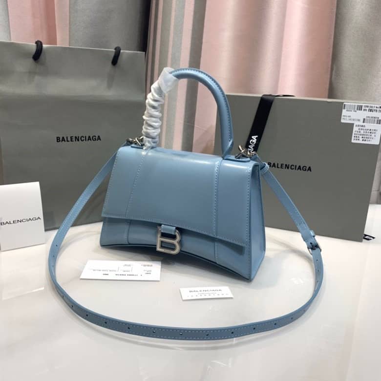 Balenciaga Hourglass Leather Top Handle Replica Bag