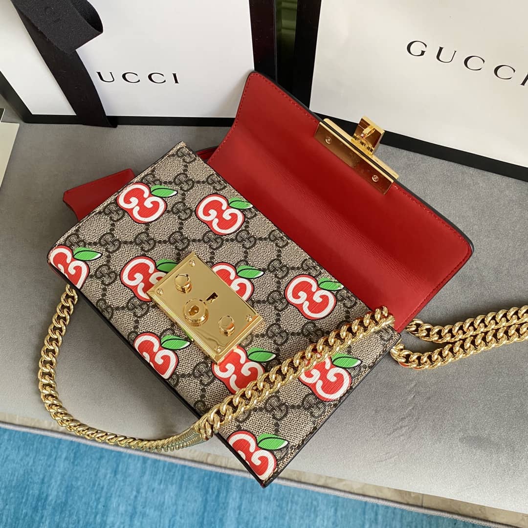 Gucci Padlock Small GG Chain Shoulder Bag Replica Red 409487
