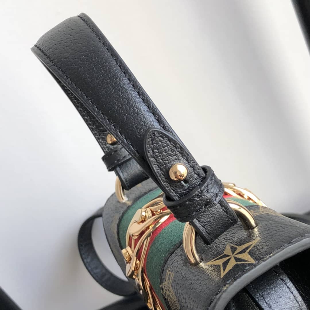 Gucci GG Sylvie Mini Shoulder Bag Replica Black 470270