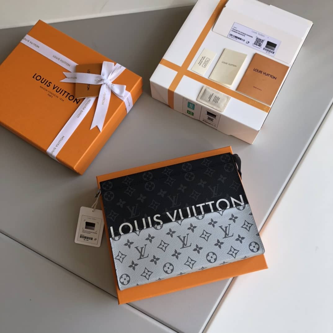 Louis Vuitton Voyage MM Monogram Replica Pochette Black Gray M63039