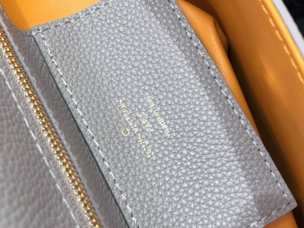 Louis Vuitton Pont 9 Soft MM Grained Calfskin Gery M58967 Replica Crossbody Bag