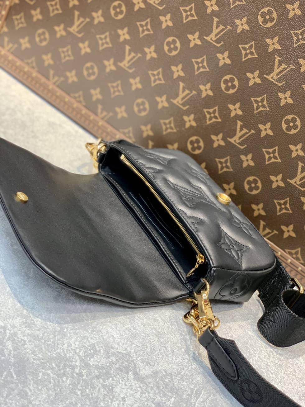 Louis Vuitton Wallet On Strap Bubblegram Black M81398 Replica