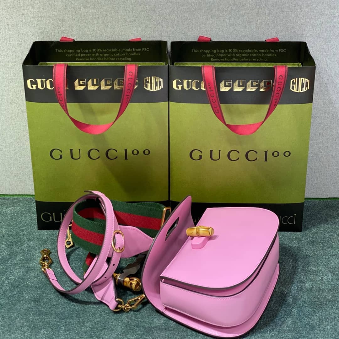 Gucci Bamboo 1947 Small Top Handle Bag 675797 Pink 675797 Replica