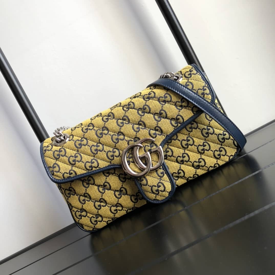 Gucci GG Marmont Matelasse Shoulder Bag Replica Yellow 443497