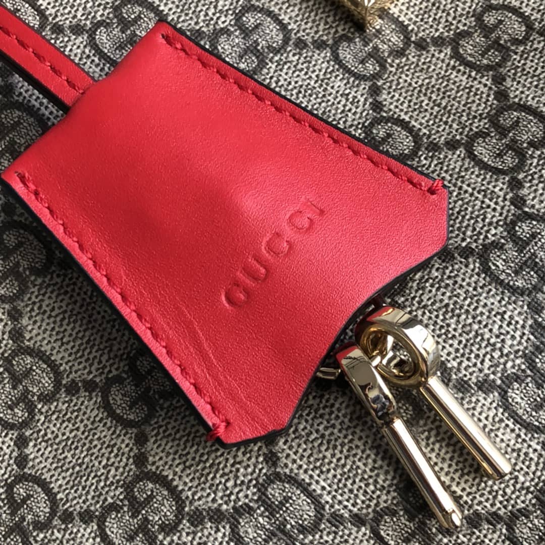 Gucci Padlock Medium GG Supreme Shoulder Bag Replica Brown Red 479197