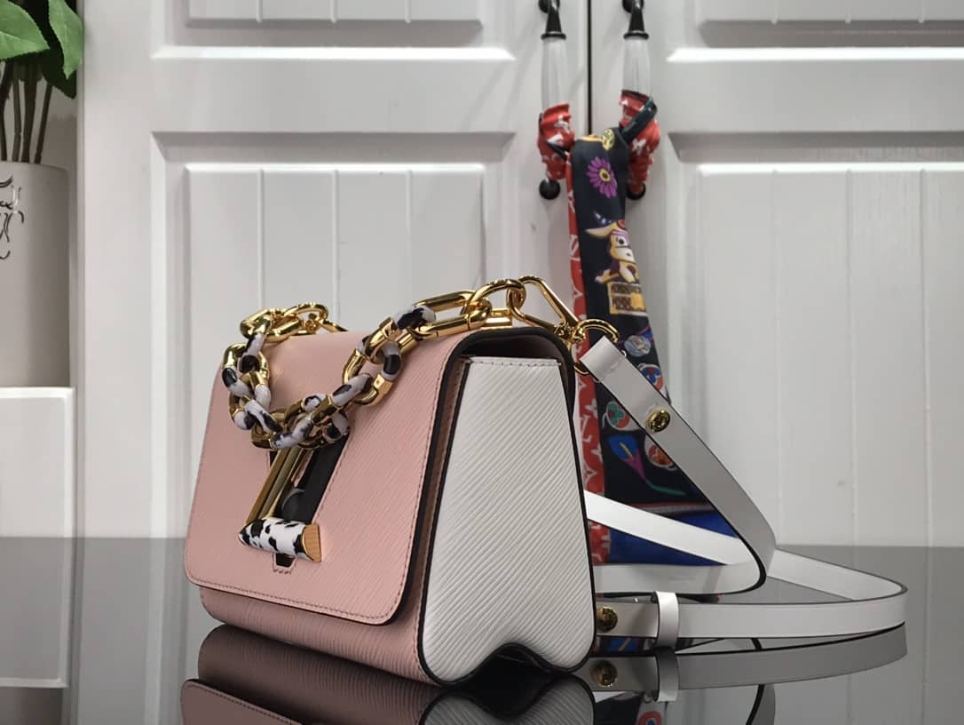 Louis Vuitton Monogram 2Way Leather Twist Replica Handbag Pink M58526