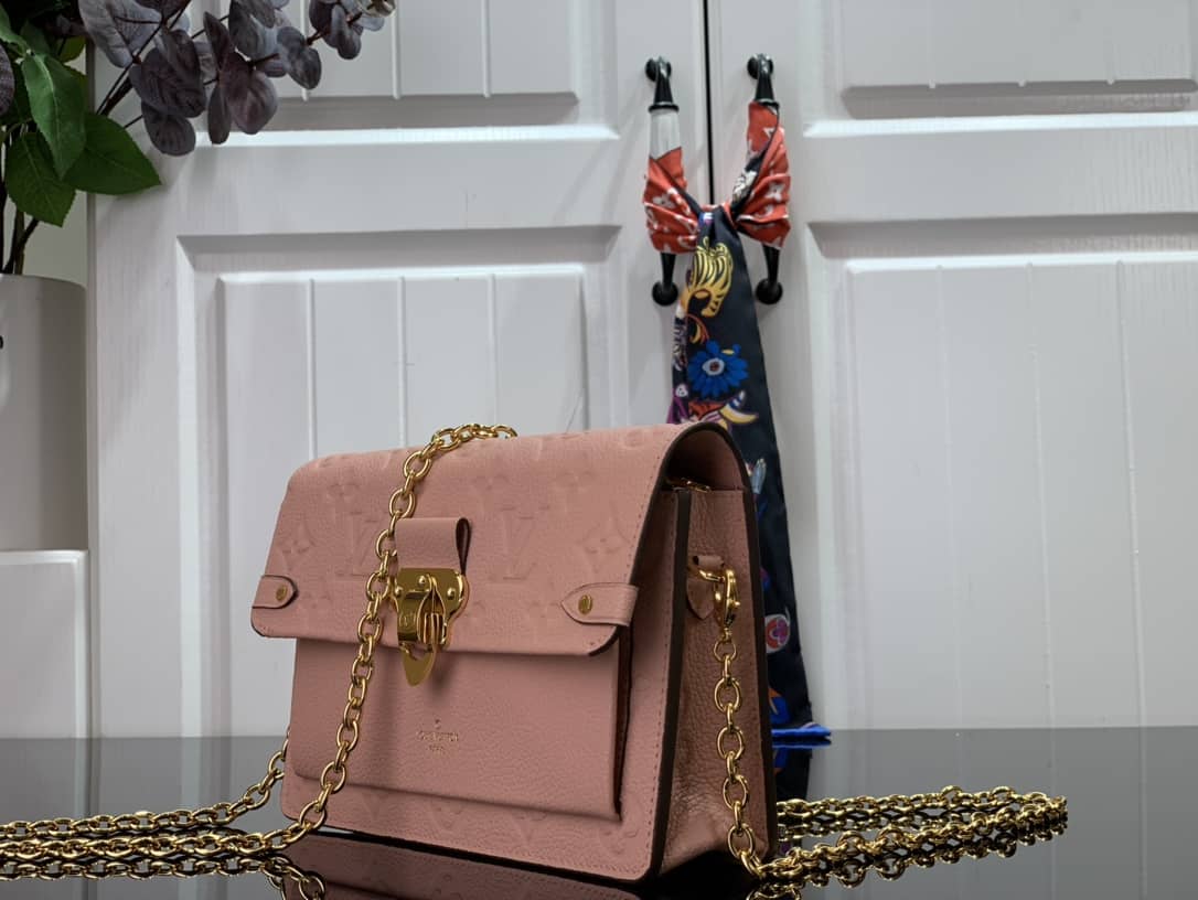 Louis Vuitton Vavin Chain Empreinte Leather Replica Bag Pink M63398